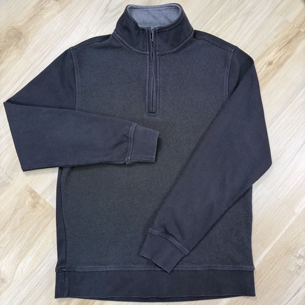 Ted Baker 1/4 Zip Pullover Sweater Mens S Dark Gray/Black Long Sleeve 1816488
